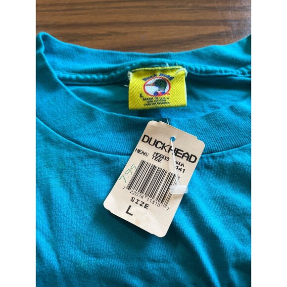 Duck Head No Prisoners vintage 1994 blue short sleeved tee shirt NWT size Large - Picture 7 of 9